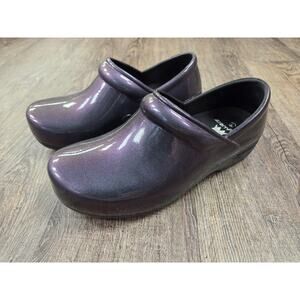 Anywear Guardian Angel Non-Slip Work Shoes Purple Iridescent Nurse Clog Size 7